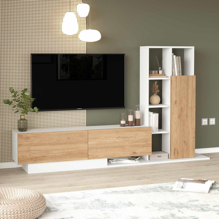 Hanah Home Soporte para TV For1-Sw Natural y Blanco Hanah Home Soporte para TV For1-Sw Natural y Blanco